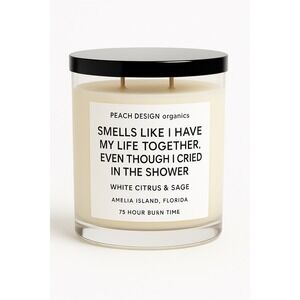PH Design Organics Funny Candle White Citrus‎ Sage 75 Hour Burn
